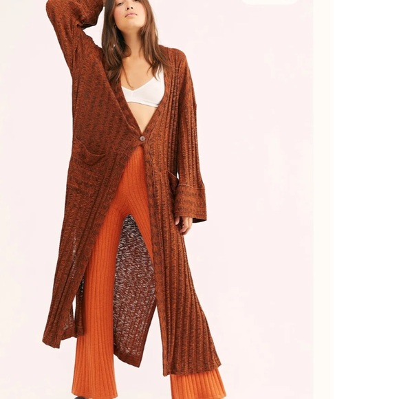 Free People Sweaters - Free People beach nights maxi ribbed cardigan new